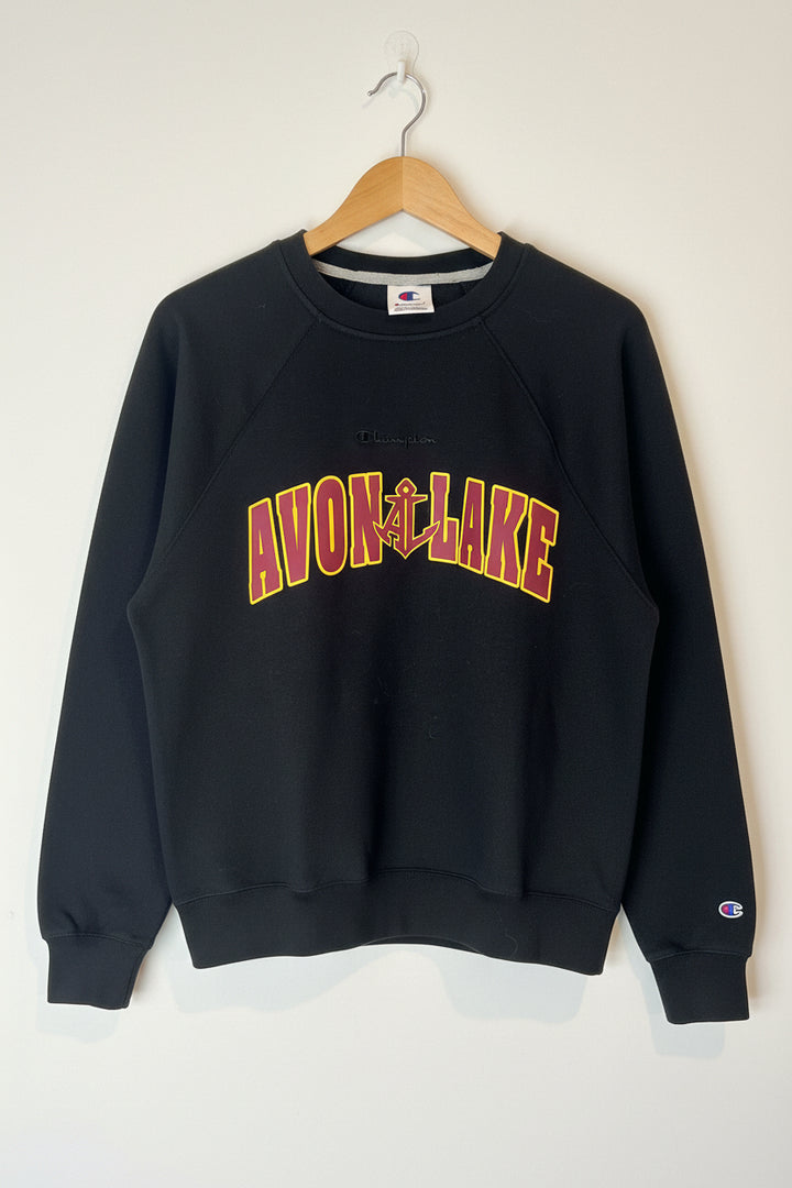 Sweatshirt, Crewneck, Champion® "Avon Lake Arch" in Black