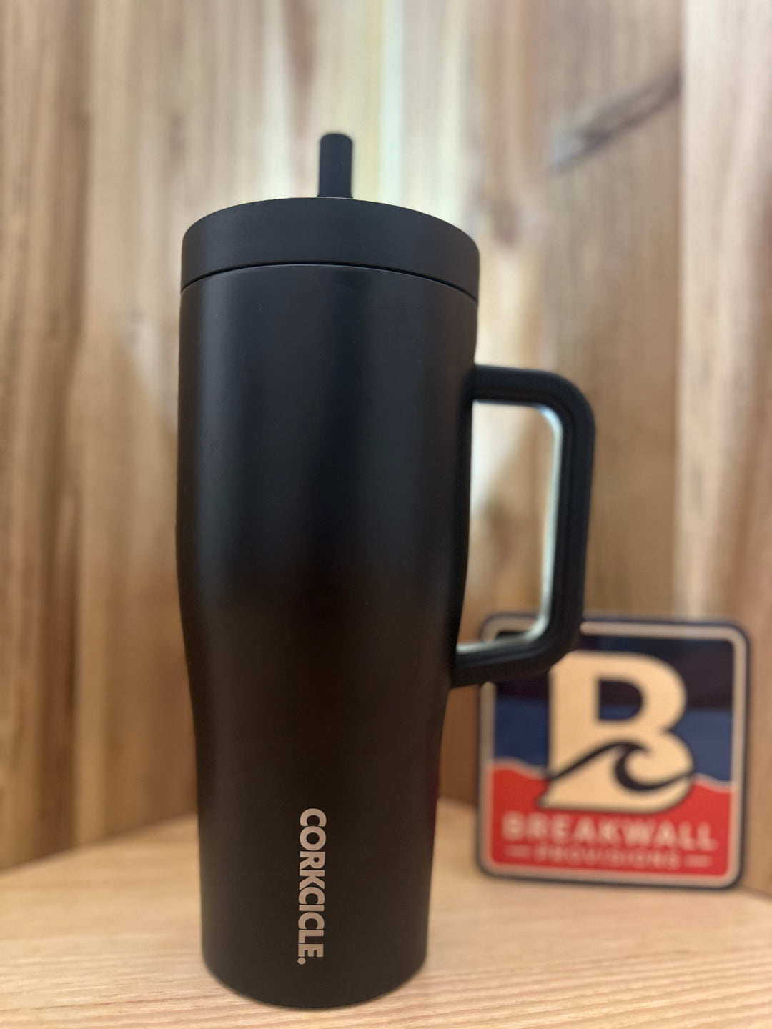 Insulated Beverage, Corksickle® CRUISER (22 oz) Black with Silicone Straw
