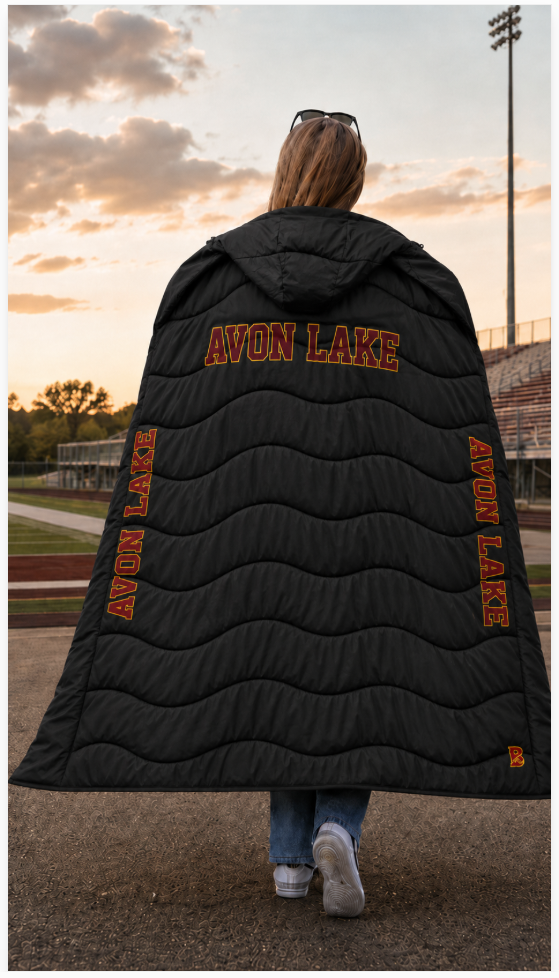 Wearable Varsity Blanket with Detachable Hood