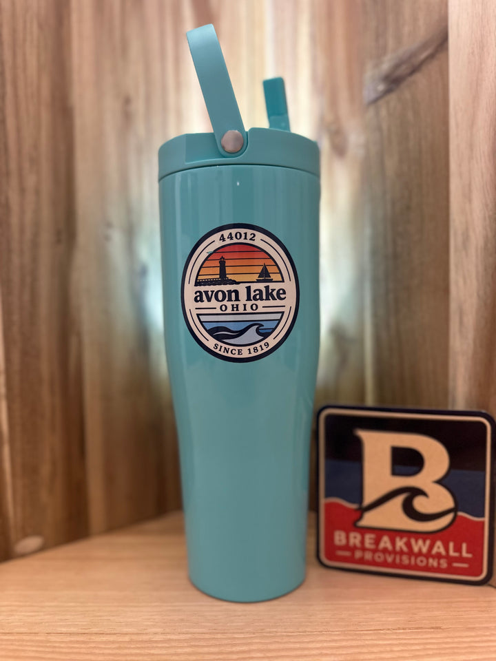 Insulated Beverage, Corksickle®  GO CUP XL (30 oz.) Aruba Blue-Green with Integral Flip-Up Straw